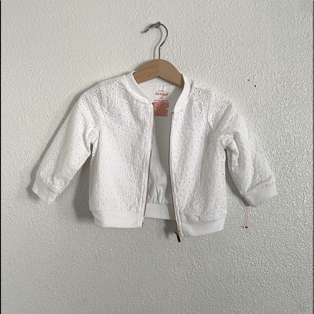 White Lace Bomber Jacket